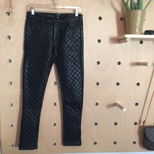 Quilted leather pants